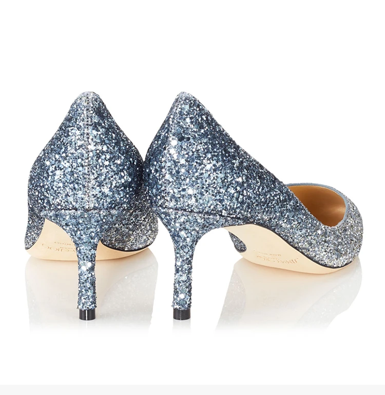 商品Jimmy Choo|JIMMY CHOO 银色女士高跟鞋 ROMY60-BRE-SILVER-DUSK-BLUE,价格¥2928,第5张图片详细描述