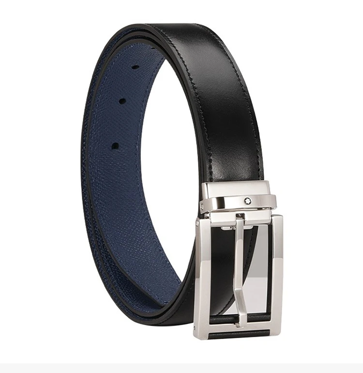 商品MontBlanc|MONT BLANC 男士拼色牛皮腰带 126009,价格¥1522,第1张图片详细描述