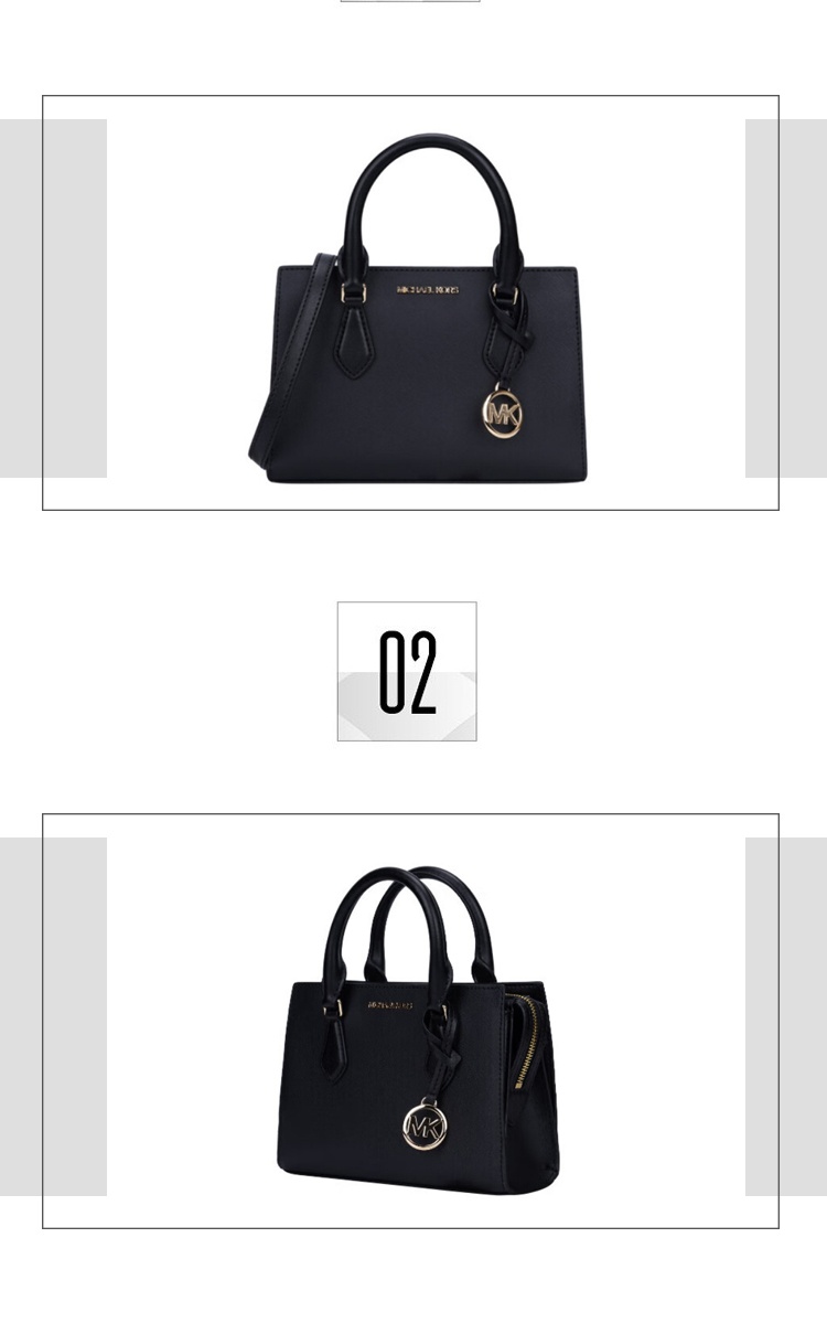 商品Michael Kors|Michael Kors 奥莱款 SHEILA小号纯色人造革女士手提斜挎包 35S3G6HS5L BLACK,价格¥1178,第3张图片详细描述