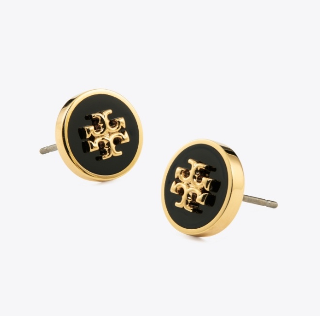 商品[国内直发] 【春节不打烊，国内现货速发】 Tory Burch| logo缀饰 黄铜 耳钉 男女同款情侣款,价格¥953,第3张图片详细描述