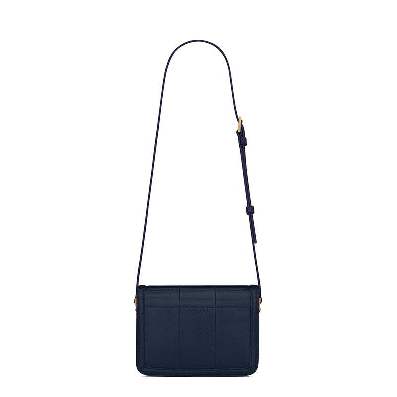 商品Yves Saint Laurent|SAINT LAURENT PARIS/圣罗兰 YSL 21新款 SOLFERINO系列 女士小号深海军蓝水蛇皮YSL旋转扣单肩斜挎手提包,价格¥22553,第4张图片详细描述