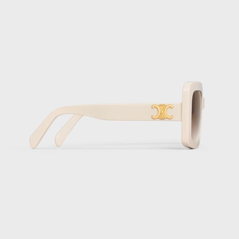 商品Celine|Celine/赛琳 女士象牙白/ 黑色醋酸纤维太阳镜,价格¥2571,第4张图片详细描述