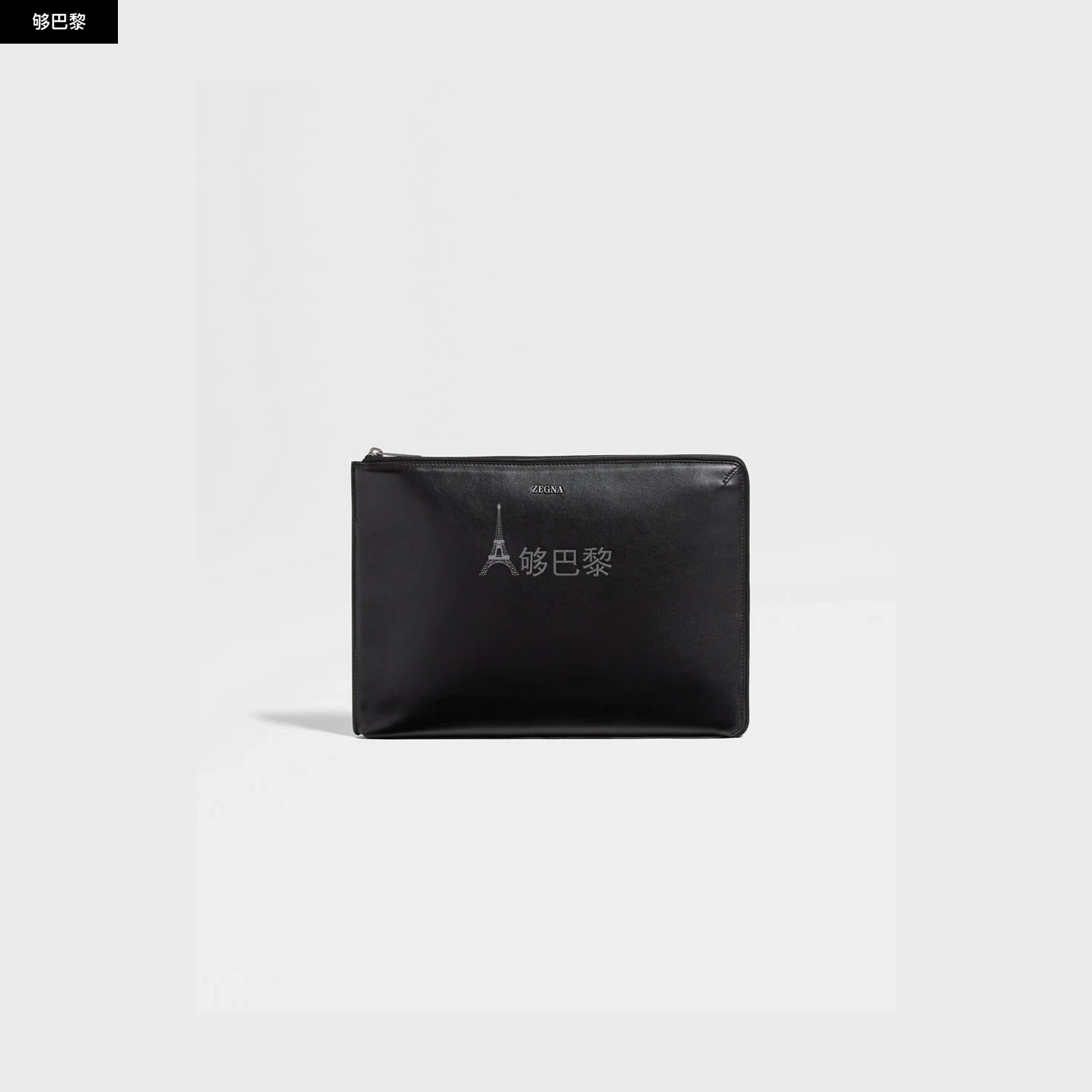 商品Zegna|【预售】 杰尼亚 25春夏 男士 手拿包 Black Leather Portfolio LHGRN-C2275Z-NER,价格¥15138,第2张图片详细描述