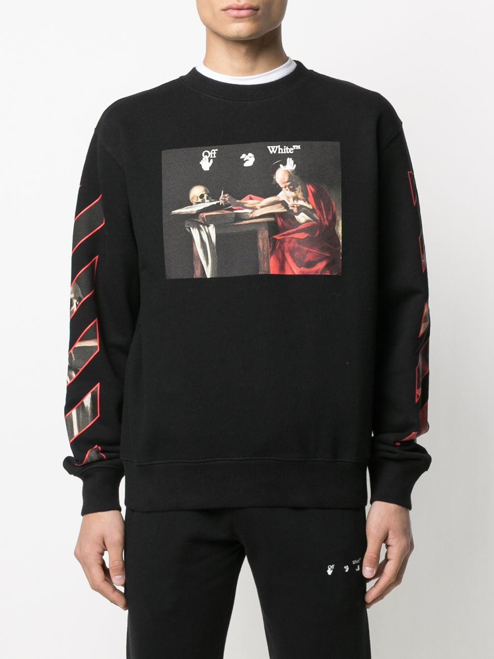 商品Off-White|男士黑色棉质油画印花长袖OMBA025R21FLE005-1025（澳门仓发货）,价格¥2956,第1张图片详细描述