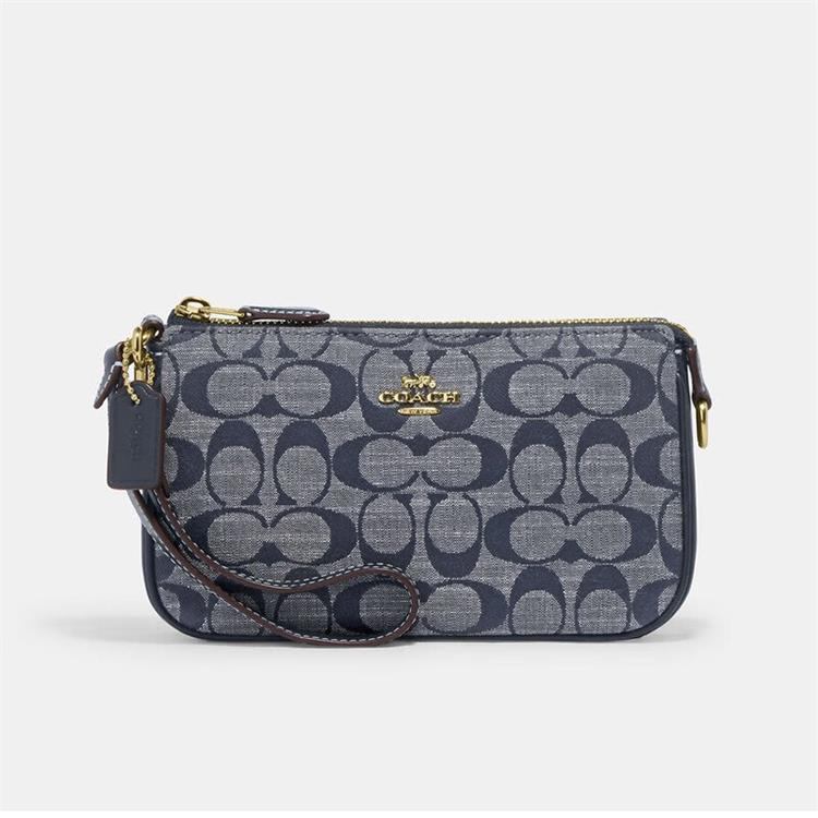 商品[国内直发] Coach|COACH 女士NOLITA19号手拿包香布雷平纹 CH149IMDEI 送礼好物,价格¥1225,第2张图片详细描述