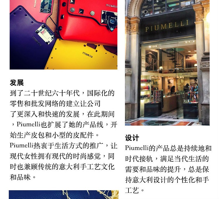 商品Piumelli|【国内直发】意大利进口Piumelli New York邮差小方包单肩包女包手提包 ,价格¥2129,第3张图片详细描述