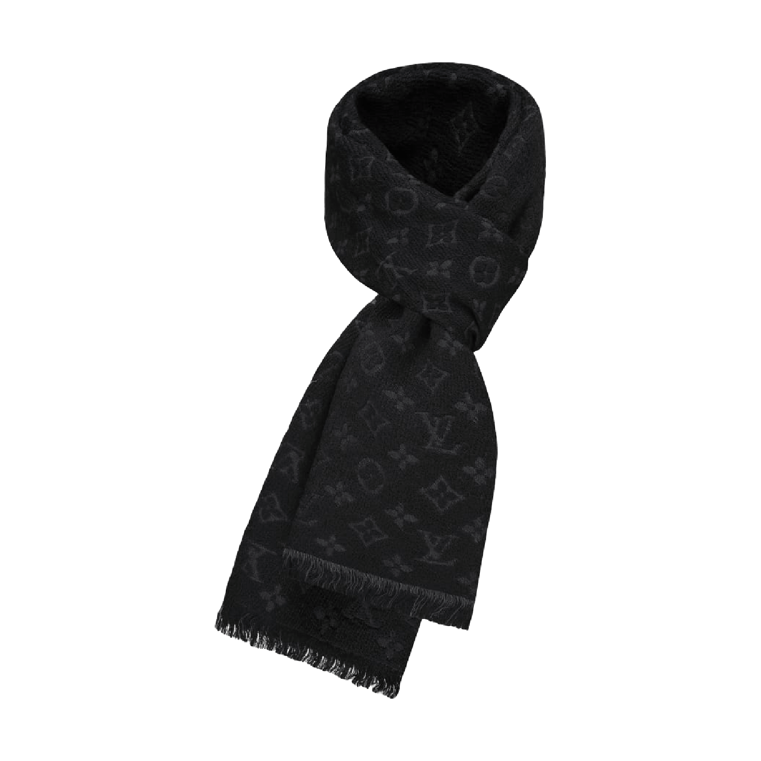 商品Louis Vuitton|路易威登新款 经典老花系列 男士黑色羊毛围巾M70520,价格¥3671,第2张图片详细描述