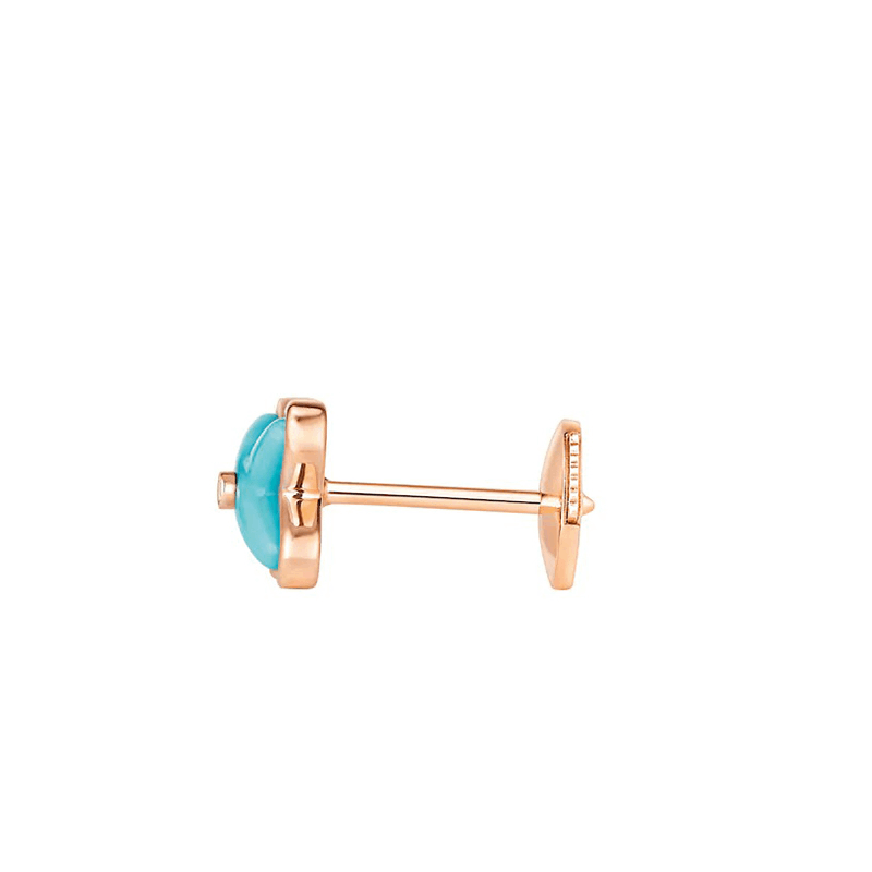 商品Chaumet|【预售3-4周】Chaumet/尚美  Jeux de Liens系列 女士18k金玫瑰金明亮切割钻石绿松石耳环083465,价格¥9906,第3张图片详细描述