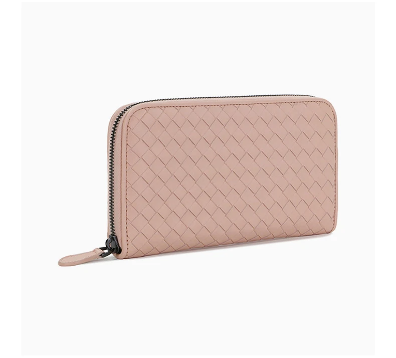 商品[国内直发] Bottega Veneta|BOTTEGA VENETA 女士粉色皮革拉链钱包 114076-V001N-6813,价格¥3051,第5张图片详细描述