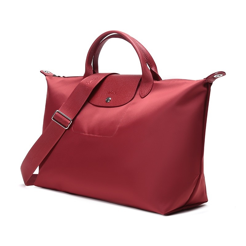 商品[国内直发] Longchamp|珑骧LONGCHAMP 奢侈品 女士Le Pliage Neo系列红色大号加厚帆布配牛皮革斜挎手提饺子包,价格¥635,第2张图片详细描述
