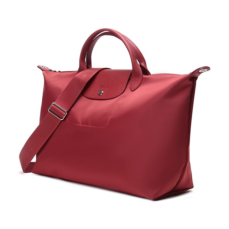 商品[国内直发] Longchamp|珑骧LONGCHAMP 奢侈品 女士Le Pliage Neo系列红色大号加厚帆布配牛皮革斜挎手提饺子包,价格¥647,第2张图片详细描述