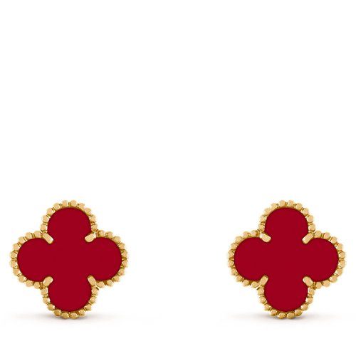 商品Van Cleef & Arpels| Van Cleef & Arpels/梵克雅宝 经典款Alhambra复古红玉髓四叶草耳环 VCARD40400,价格¥36790,第3张图片详细描述