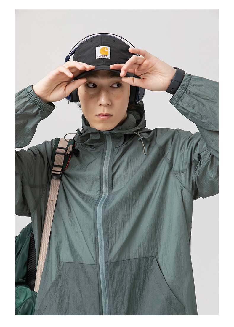 商品[国内直发] GLENVINTEN|UPF50+户外帽檐防晒衣男女夏新款宽松薄款透气防紫外线防晒服外套,价格¥223,第24张图片详细描述