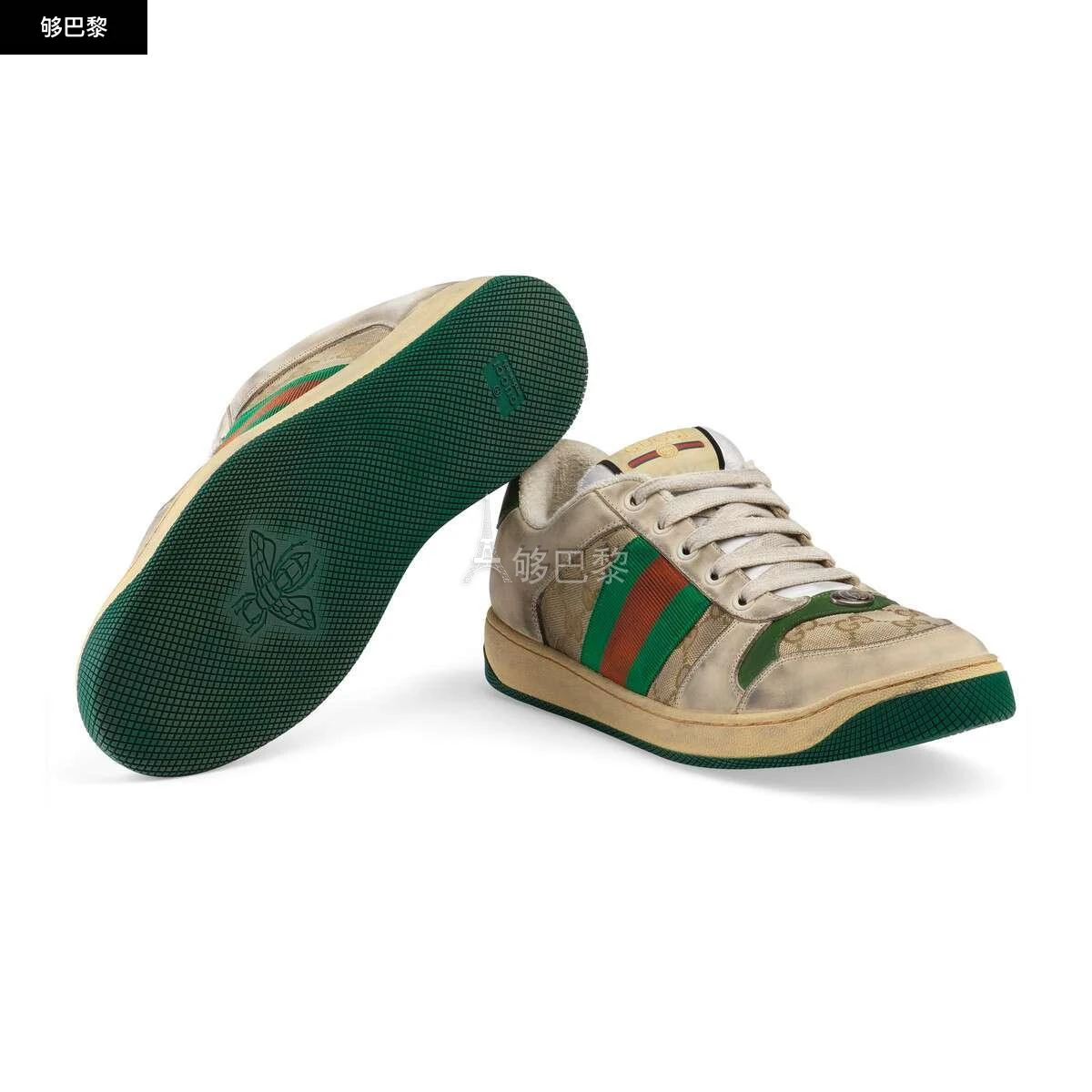 商品Gucci|【预售】 古驰 24秋冬 男士 休闲运动鞋 Screener系列男士皮革运动鞋 546551 9Y920 9666,价格¥8209,第3张图片详细描述