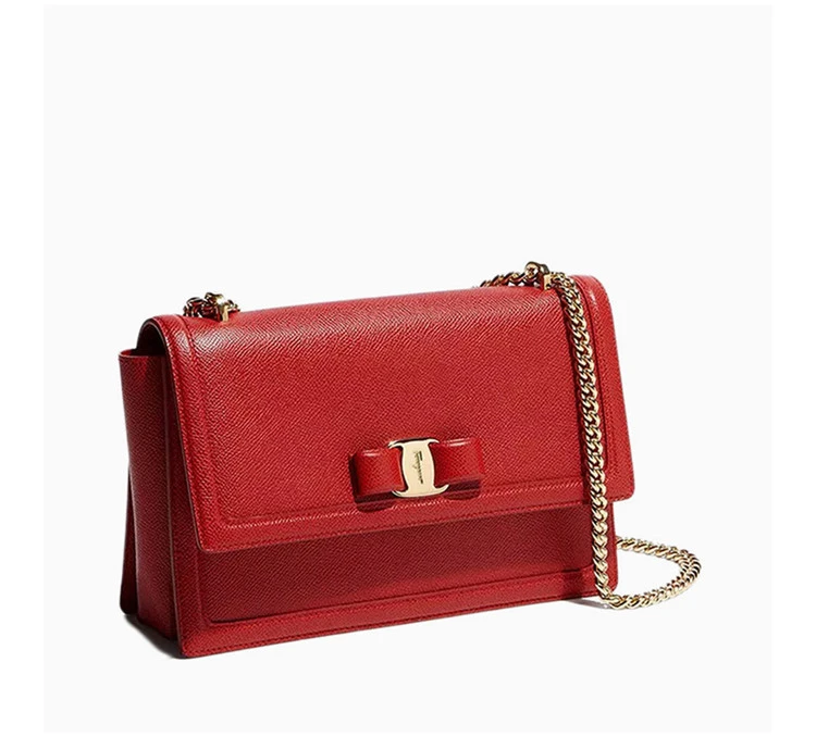 商品[国内直发] Salvatore Ferragamo|Salvatore Ferragamo 菲拉格慕 女士红色牛皮单肩挎包 21-G462-674280,价格¥6500,第3张图片详细描述