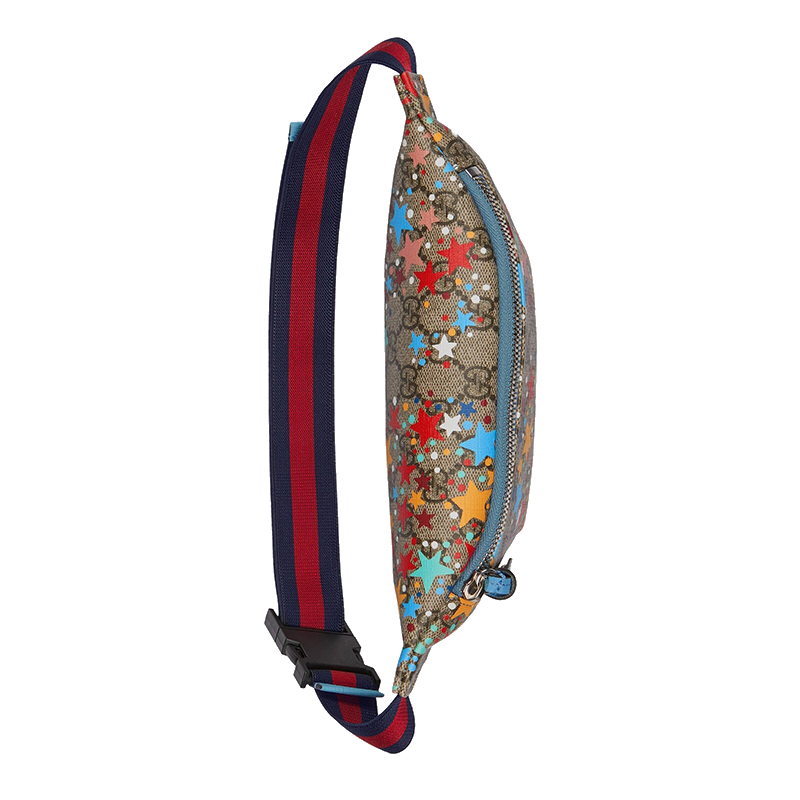 商品Gucci|GUCCI/古驰 儿童款GG Supreme帆布饰有GG和星星印花腰包 5020952R7AN8302,价格¥3490,第3张图片详细描述