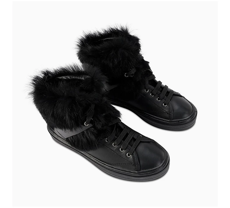 商品[国内直发] Salvatore Ferragamo|SALVATORE FERRAGAMO 女士黑色皮革雪地靴 0588692,价格¥1953,第5张图片详细描述