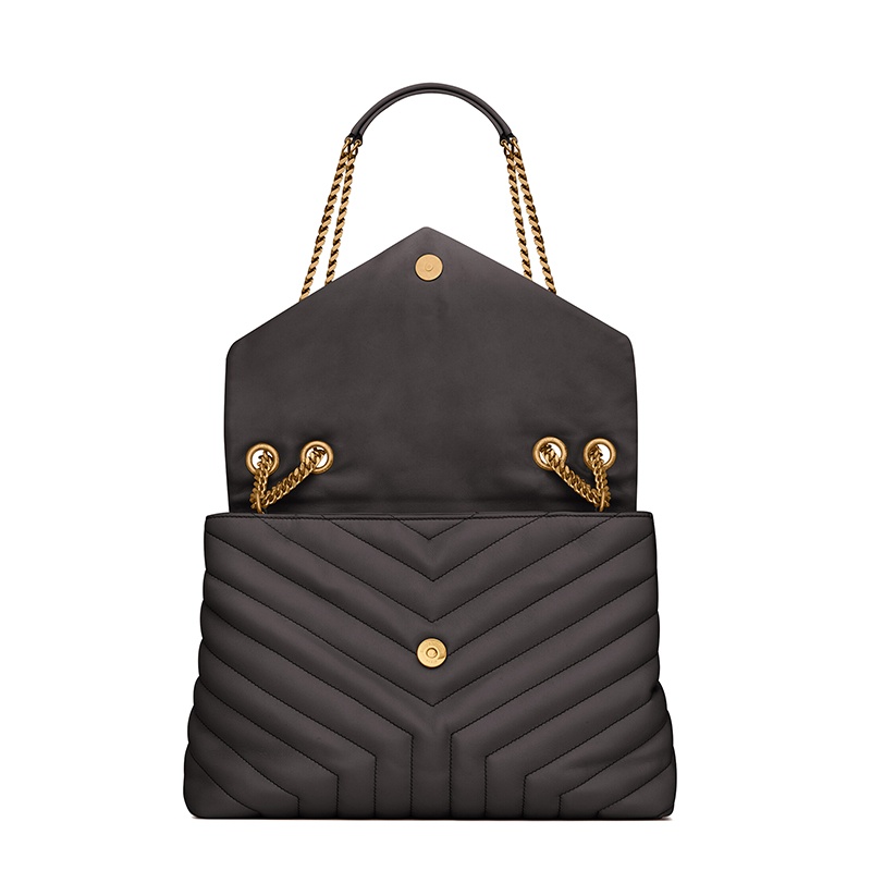商品Yves Saint Laurent|SAINT LAURENT PARIS/圣罗兰 秋冬新款 LOULOU系列 女士中号风暴灰绗缝小牛皮金色徽标单肩斜挎包574946DV7271112,价格¥20270,第5张图片详细描述