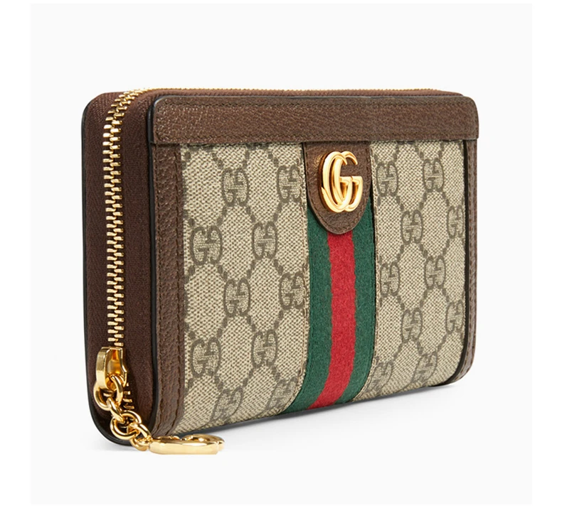 商品[国内直发] Gucci|GUCCI 古驰 女士乌木配多色帆布小牛皮手拿包零钱包 523154-96IWG-8745,价格¥6037,第4张图片详细描述