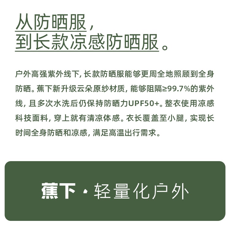 商品[国内直发] Beneunder|蕉下长款防晒衣女夏防紫外线户外凉感原纱冰丝透气专业全身防晒服,价格¥371,第4张图片详细描述