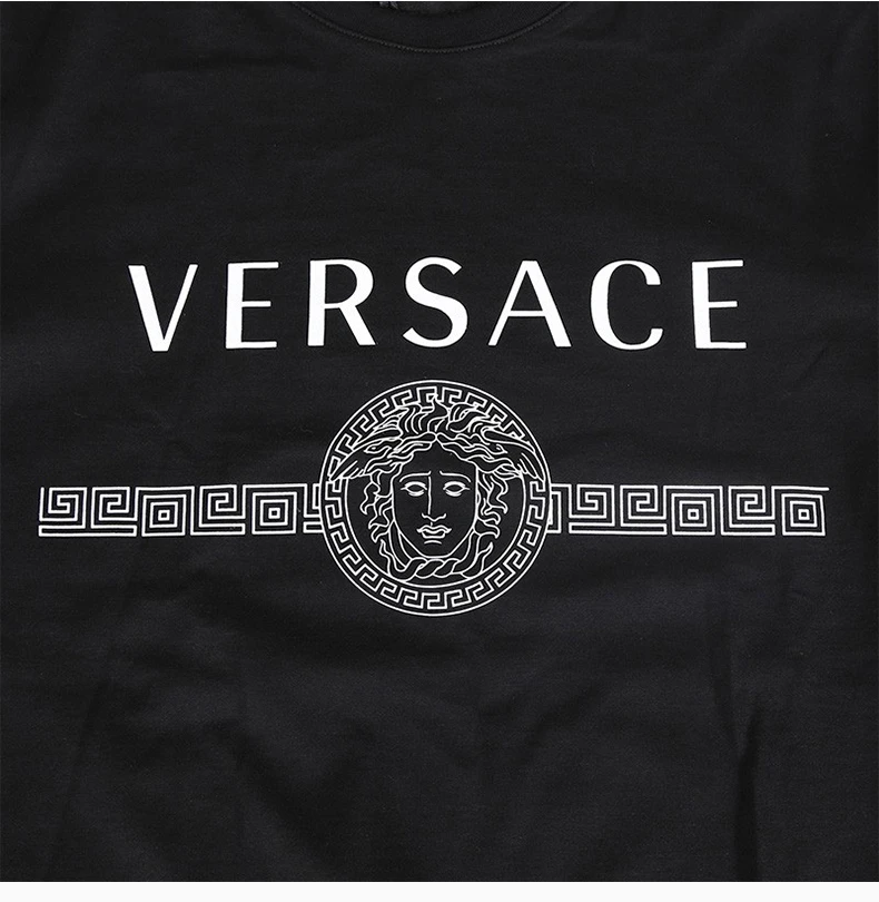 商品Versace|VERSACE 范思哲 男士黑色棉质美杜莎头像字母图案长袖T恤 A83580-A228806-A008,价格¥1163,第8张图片详细描述