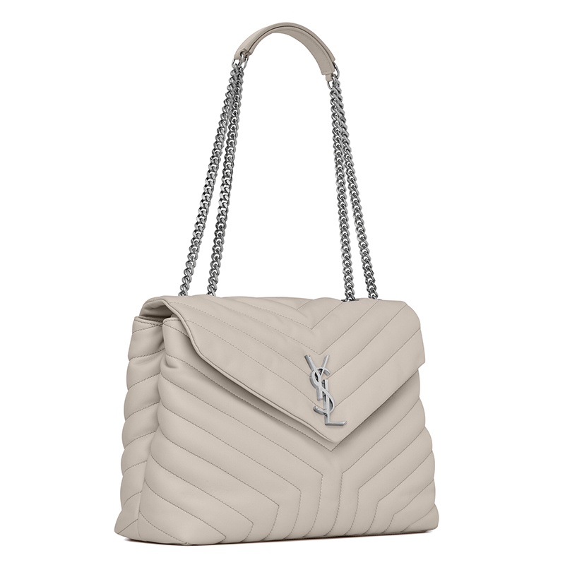 商品Yves Saint Laurent|SAINT LAURENT PARIS/圣罗兰 LOULOU TOY系列 经典女士中号复古白小牛皮Y缝ysl银色徽标手提斜挎单肩包574946DV7269207,价格¥18601,第6张图片详细描述