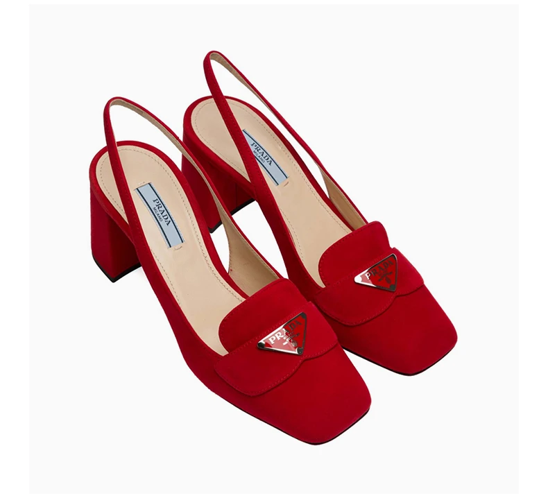 商品Prada|PRADA 女士红色麂皮高跟鞋 1D016M-008-F0011,价格¥4660,第5张图片详细描述