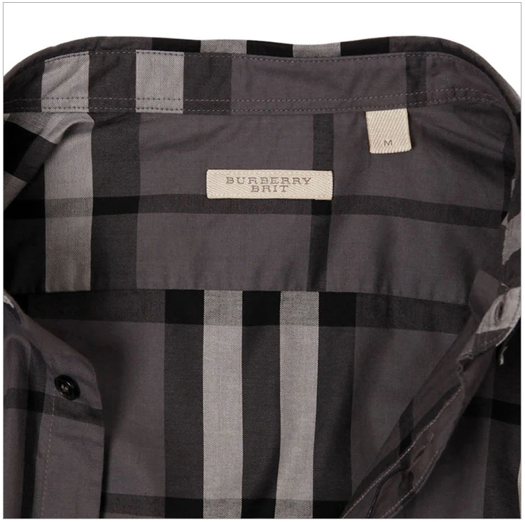 商品Burberry|Burberry 博柏利 男装炭灰色长袖棉质衬衫3819289,价格¥1294,第21张图片详细描述