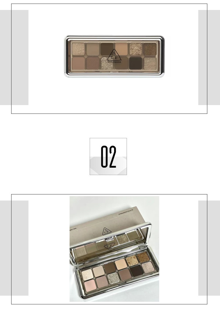 商品3CE|3CE NEW TAKE新款12色眼影盘 #RAW NEUTRALS水泥盘 生日礼物女 ,价格¥259,第3张图片详细描述