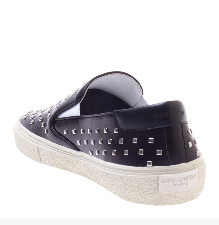 商品Yves Saint Laurent|YSL 圣罗兰 男士黑色铆钉平底板鞋 397305-AJ400-1000,价格¥1448,第8张图片详细描述