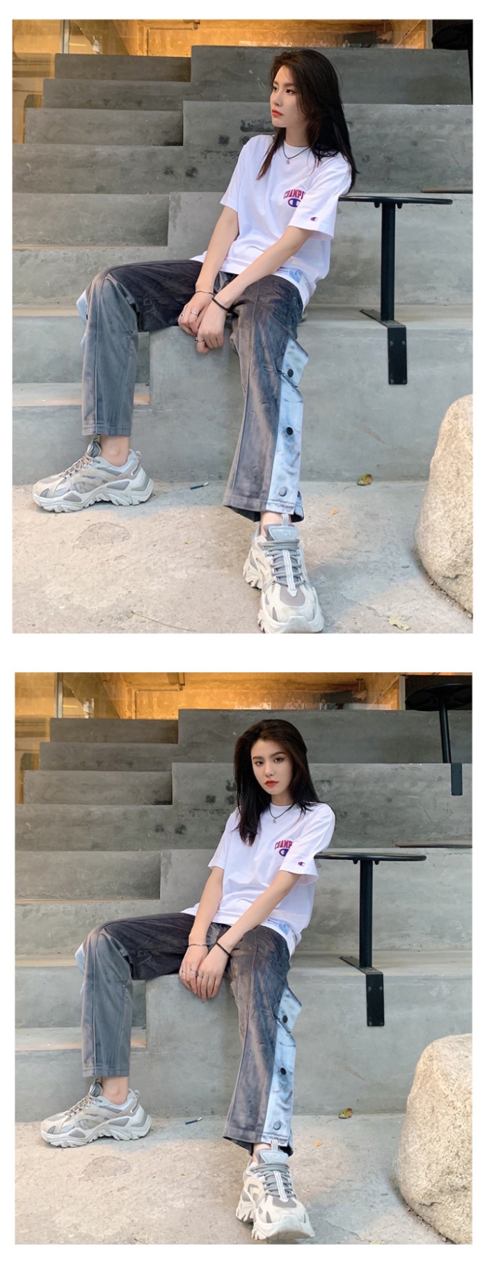 商品Fila|【享贝家】（国内现货）FILA 鱼刺二代  灰白 韩版 男女同款 1JM00790D050 G-QD,价格¥406,第5张图片详细描述