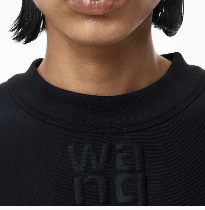 商品Alexander Wang|ALEXANDER WANG 女士黑色泡泡袖徽标运动衫 4CC3211285-001,价格¥1242,第9张图片详细描述
