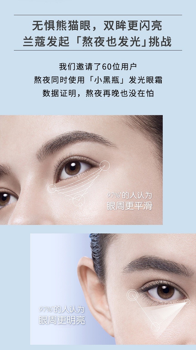 商品Lancôme|Lancome兰蔻 小黑瓶肌底精华眼霜15ml「发光眼霜」新老包装随机,价格¥303,第7张图片详细描述