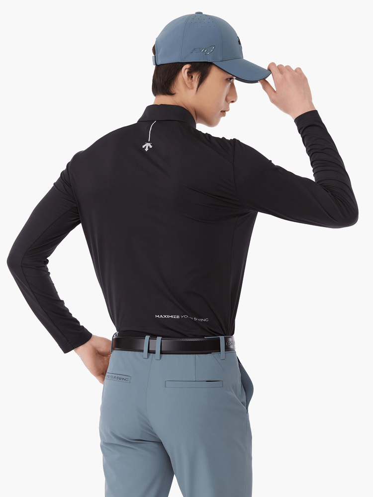 商品DESCENTE|【Brilliant|包邮包税】高尔夫系列男款F360简约LOGO速干长袖衬衫 DP22MFTL48-STNG,价格¥1269,第5张图片详细描述
