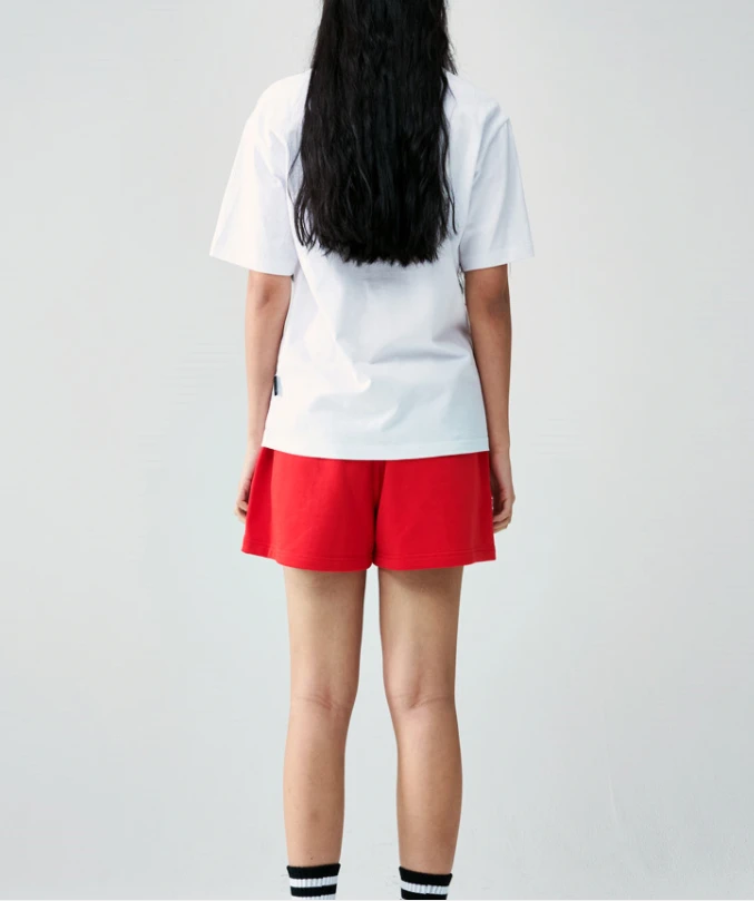 商品Evisu|【享贝家】（国内现货-QD）Evisu 福神 纯色小标圆领休闲宽松短袖T恤 男女同款 白色 EU5UTS925WH,价格¥110,第5张图片详细描述