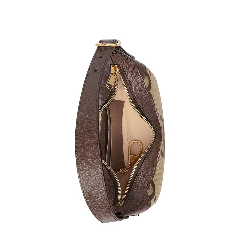 商品Gucci|GUCCI/古驰 22春夏新款Ophidia系列 女士迷你驼色乌木色超级老花帆布红绿织带腋下单肩包658551UKMDG2570,价格¥7297,第7张图片详细描述