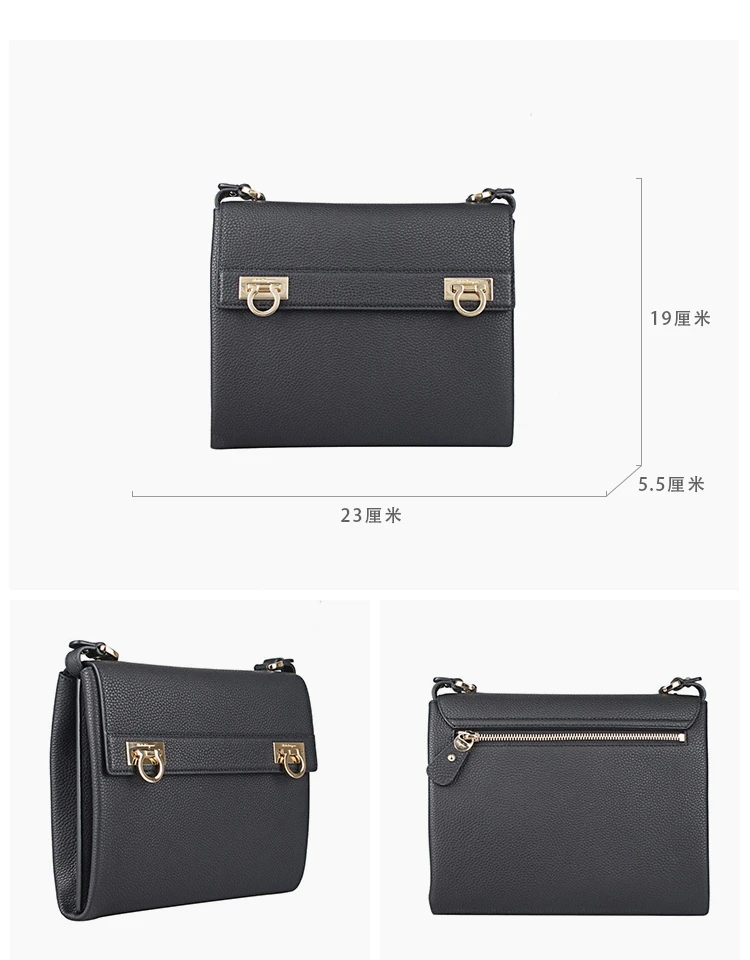 商品[国内直发] Salvatore Ferragamo|Salvatore Ferragamo 菲拉格慕 女士黑色牛皮单肩包 21-F275-0614979,价格¥5576,第4张图片详细描述