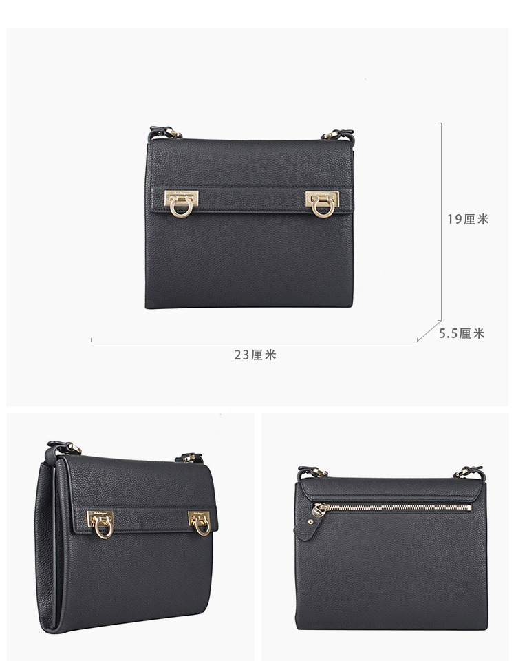 商品[国内直发] Salvatore Ferragamo|Salvatore Ferragamo 菲拉格慕 女士黑色牛皮单肩包 21-F275-0614979,价格¥5797,第4张图片详细描述