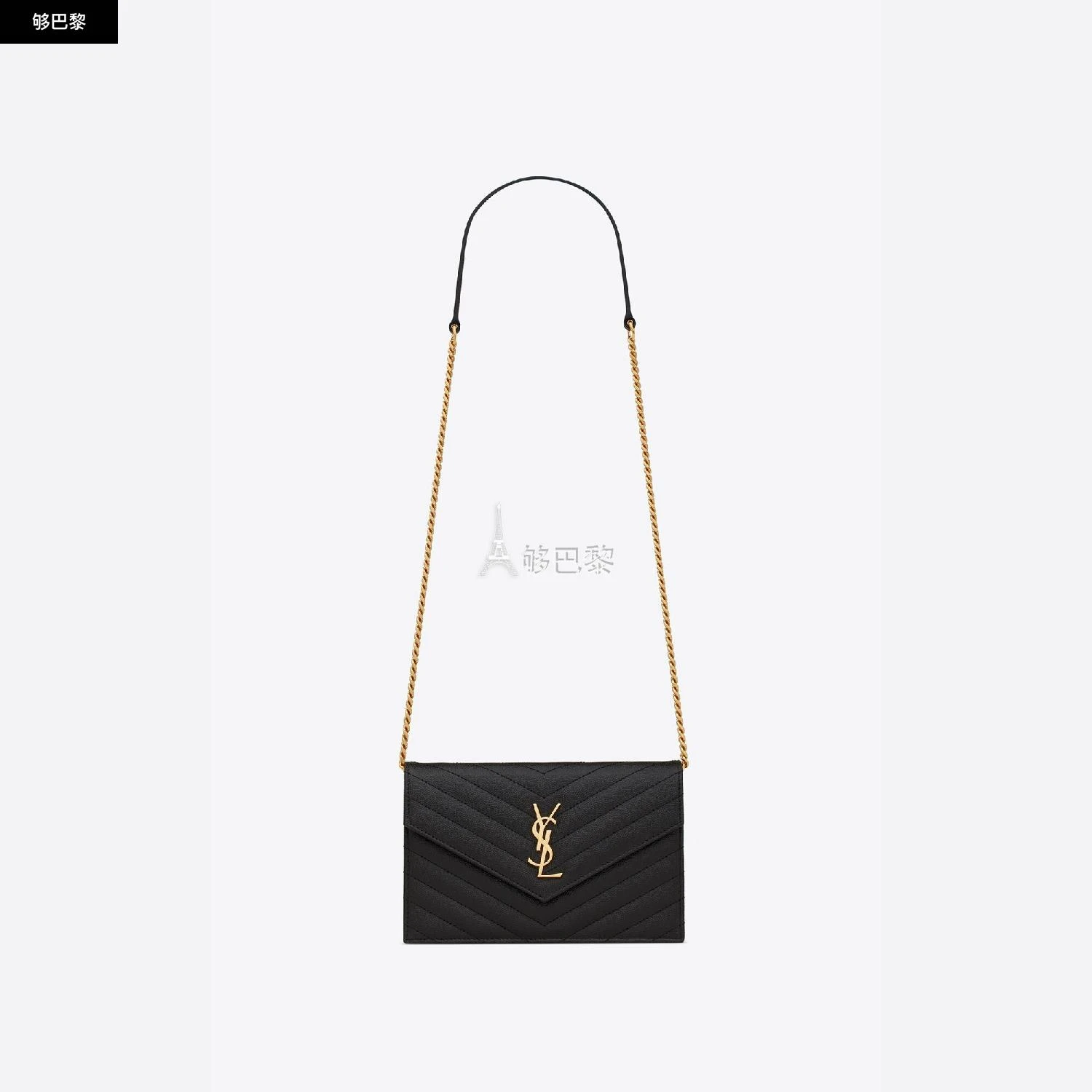 商品Yves Saint Laurent|包邮包税【预售7天发货】 YSL圣罗兰SAINT LAURENT 23秋冬 女士 单肩包 cassandre matelassé envelope chain wallet en cuir embossé grain de poudre 742920BOW011000,价格¥7545,第4张图片详细描述