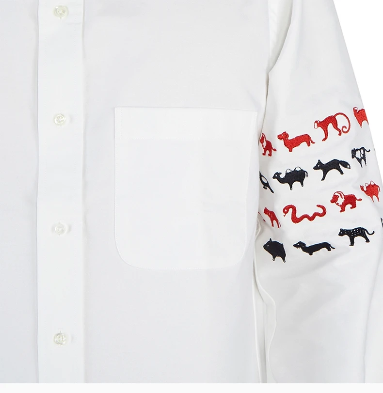 商品Thom Browne|THOM BROWNE 男士白色棉质衬衫 MWL272E-06177-100,价格¥3062,第7张图片详细描述