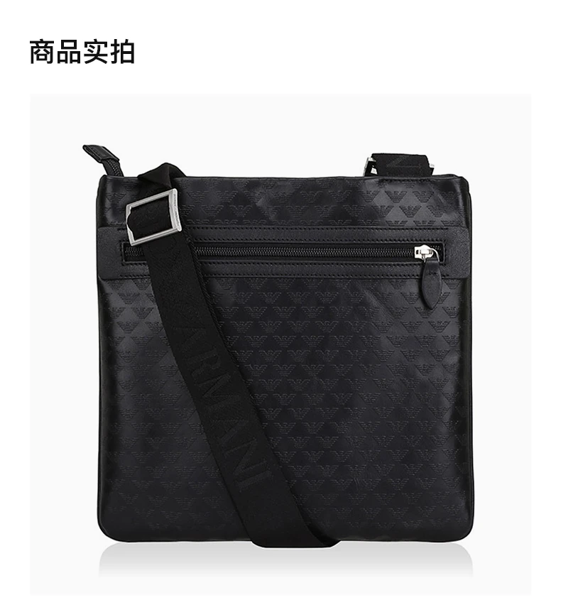 商品Emporio Armani|Emporio Armani 安普里奥 阿玛尼 黑色牛皮男士单肩包 YEMF24YC043-80001,价格¥1452,第4张图片详细描述