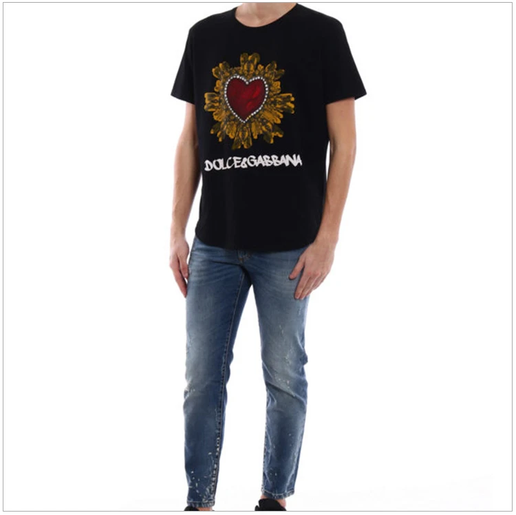 商品Dolce & Gabbana|Dolce&Gabbana 杜嘉班纳 男士黑色圆领半袖 G8IG8T-FH7OF-HNP30,价格¥1297,第8张图片详细描述