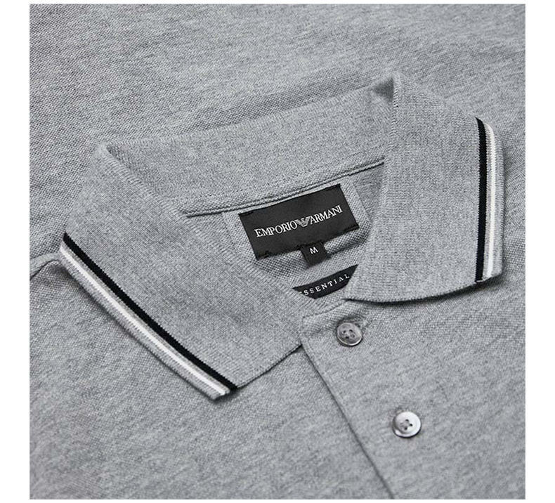 商品Emporio Armani|EMPORIO ARMANI 男士灰色棉质短袖POLO衫 8N1FB4-1JPTZ-0627,价格¥656,第9张图片详细描述