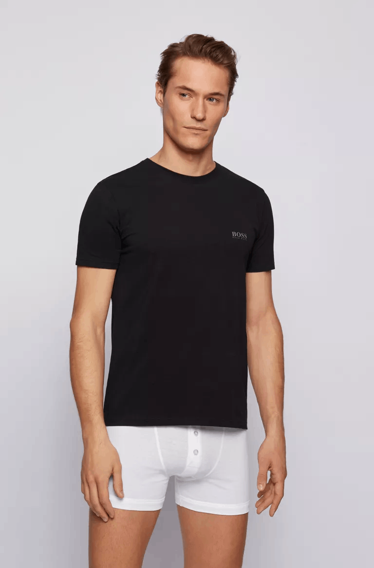 商品[国内直发] Hugo Boss|2件装 男士经典款常规版家居短袖T恤 50325405,价格¥284,第1张图片详细描述