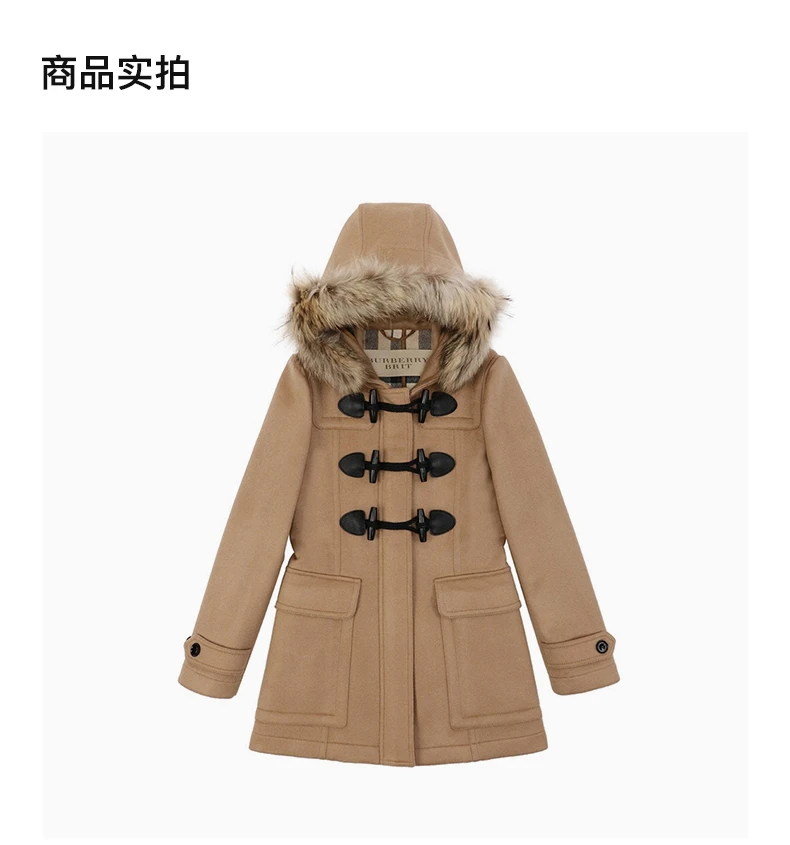 商品[国内直发] Burberry|BURBERRY 驼色女士大衣 3953081,价格¥9097,第4张图片详细描述