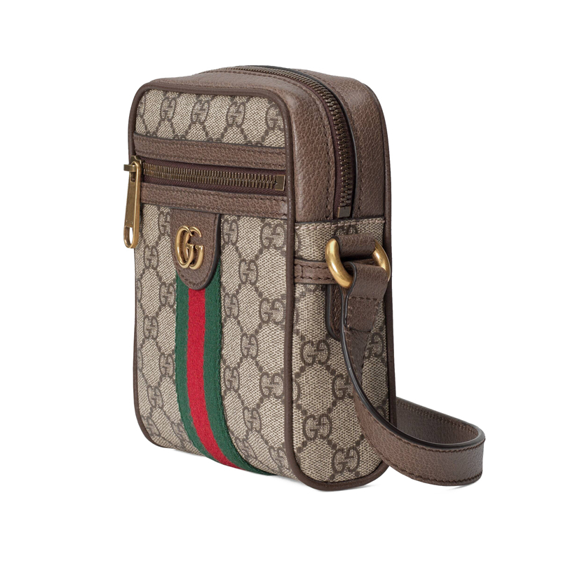 商品Gucci|GUCCI/古驰 Ophidia 男士米色帆布织带条纹双G单肩斜挎包 59812796IWT8745,价格¥7037,第5张图片详细描述