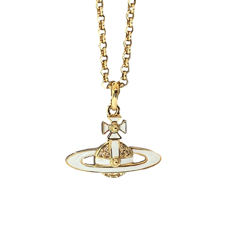 商品Vivienne Westwood|【现货】西太后 女士白色/金色徽标项链6302039P-02R281-CN,价格¥965,第4张图片详细描述