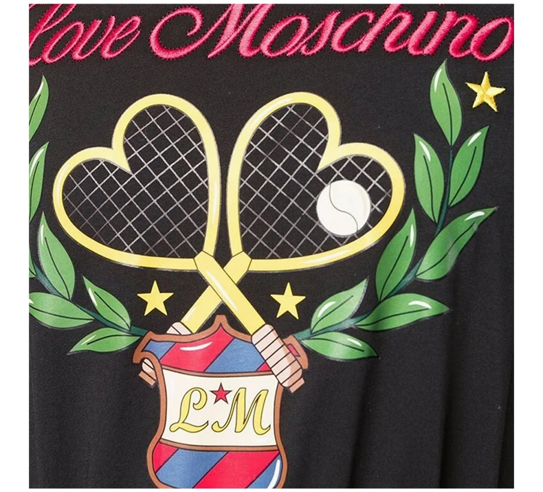 商品Moschino|MOSCHINO 黑色女士T恤 W4F8744-M3876-C74,价格¥521,第10张图片详细描述