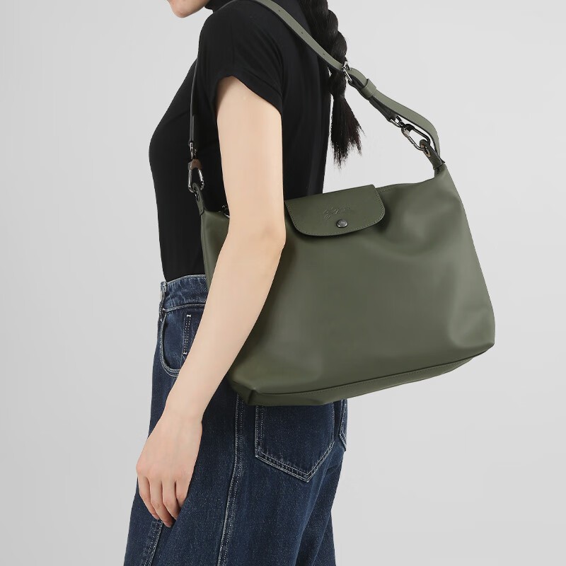 商品[国内直发] Longchamp|珑骧女士斑鸠灰黑色白色牛皮革中号手提单肩包10189 987,价格¥3583,第14张图片详细描述