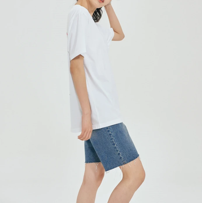 商品Evisu|【享贝家】（国内现货-QD）Evisu 福神 彩色笑脸图案 宽松圆领短袖T恤  男女同款 白色 ET2UTS861WH,价格¥130,第5张图片详细描述